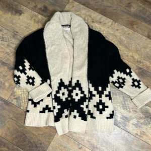 KNOX ROSE Aztec Design Chenille Knit Open Front Cardigan, Size S, EUC